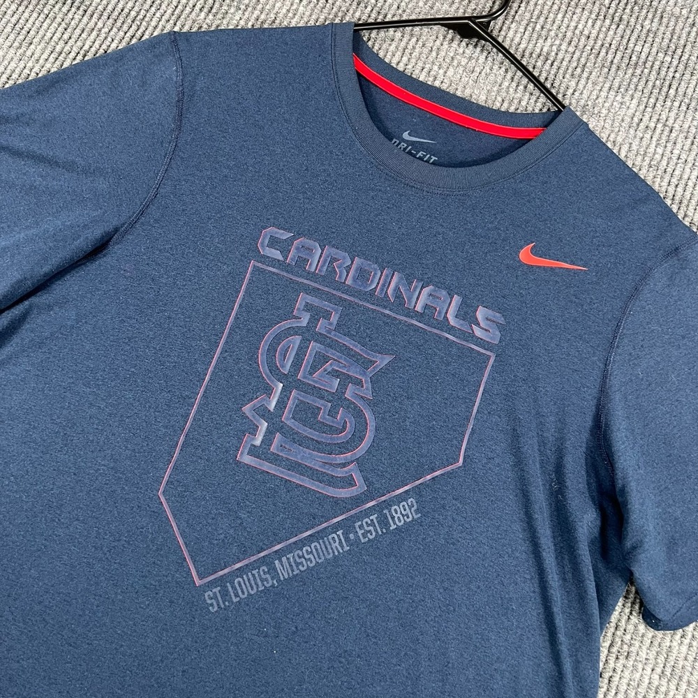 St. Louis Cardinals Shirt Mens Medium Blue Short Sleeve Nike MLB Baseball